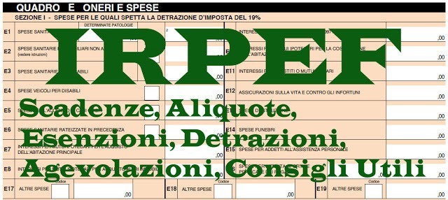 IRPEF calcolo, aliquote, detrazioni, scadenze, novità 2018